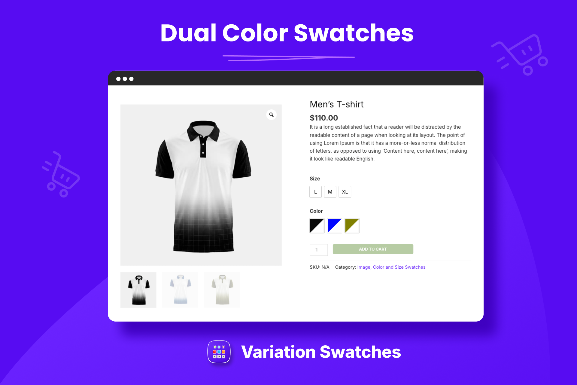 Dual color swatches