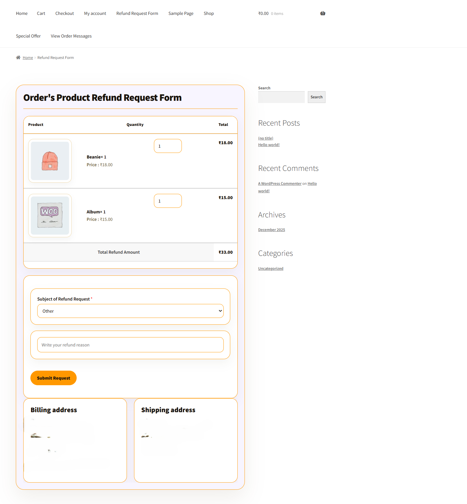 Return Refund and Exchange For WooCommerce