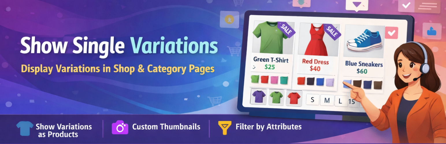 WordPress 外掛 Show Variations as Single Products for WooCommerce 的封面圖片