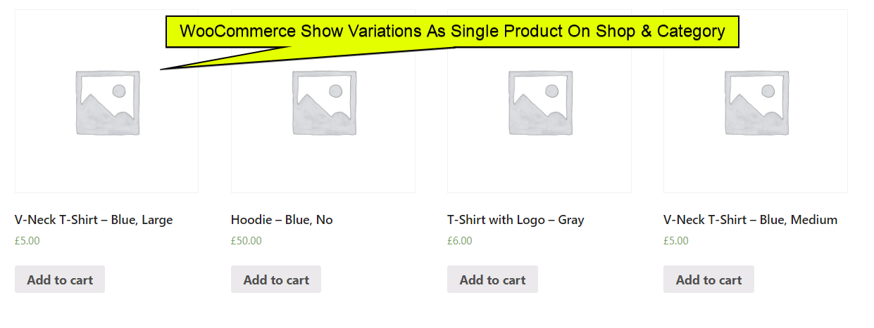 Show Variations as Single Products Woocommerce