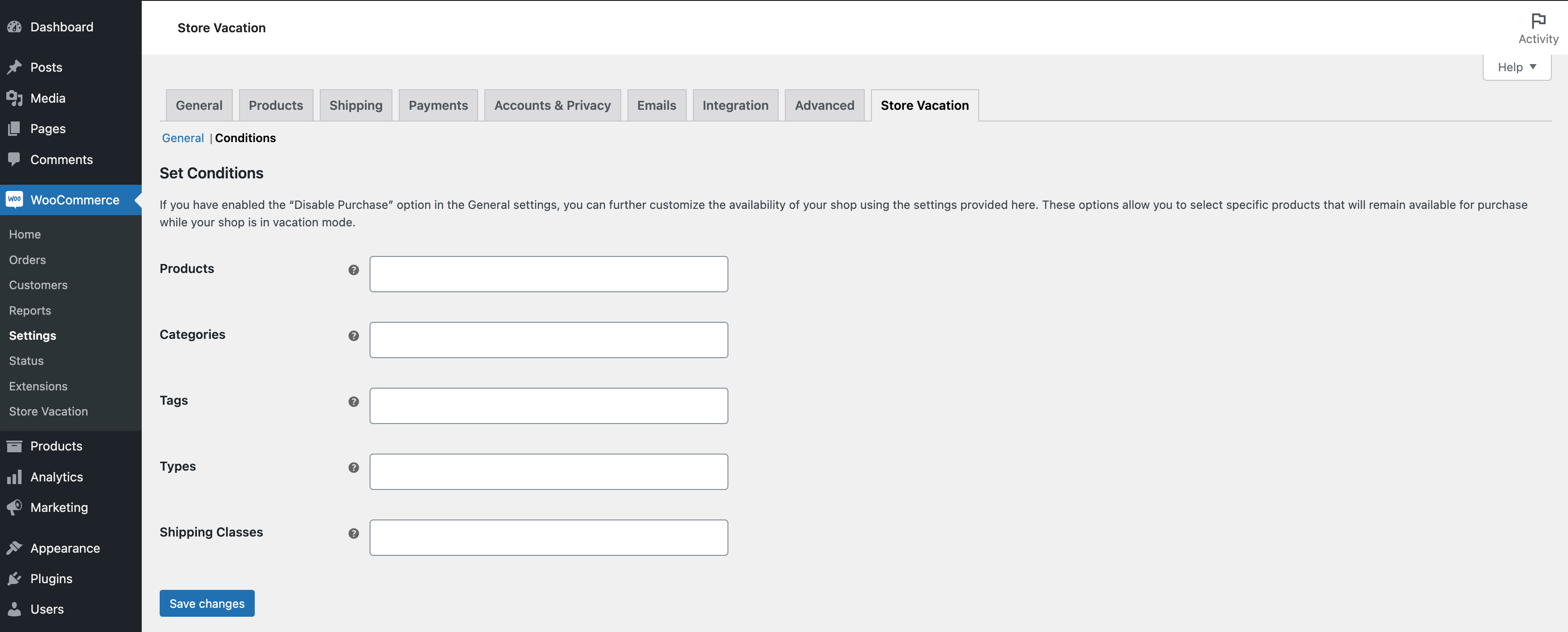 Set conditions to customize product availability