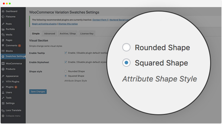 Attribute Variation Shape