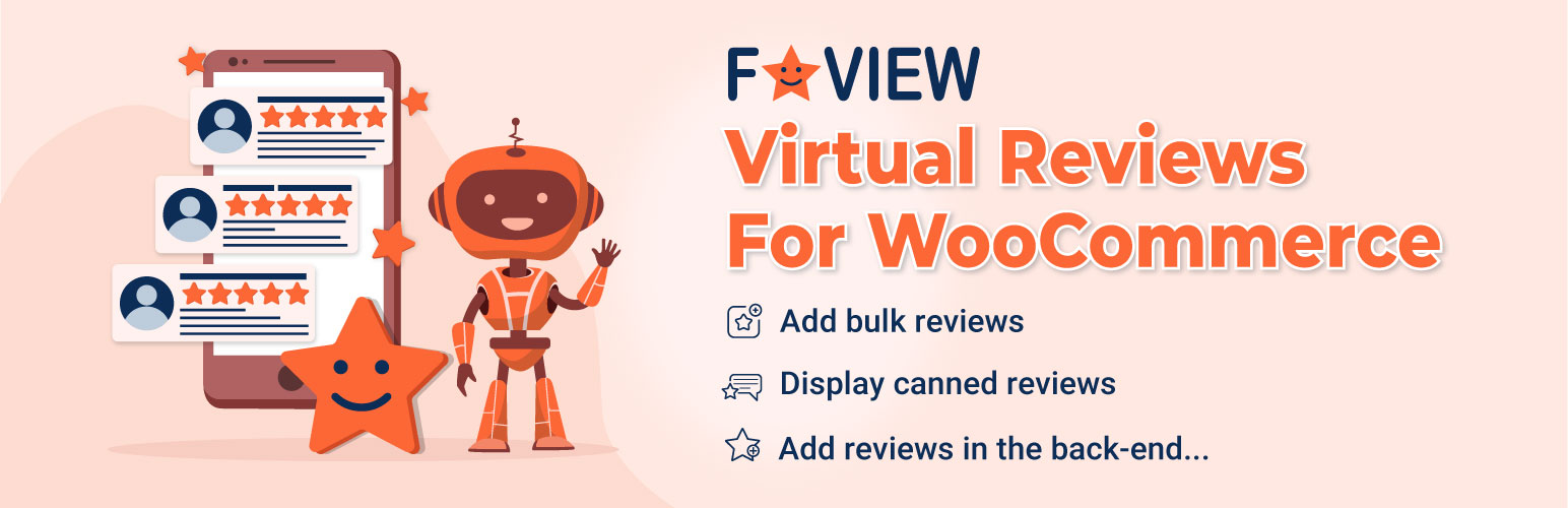 WordPress 外掛 Faview – Virtual Reviews for WooCommerce 的封面圖片。