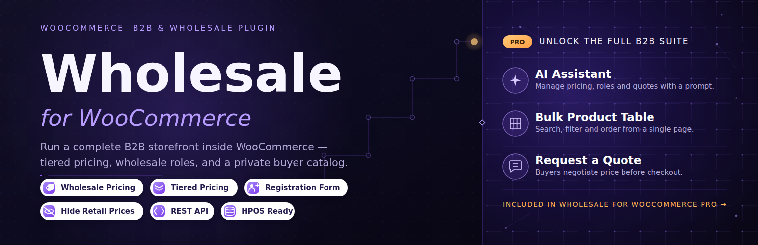 Wholesale for WooCommerce banner