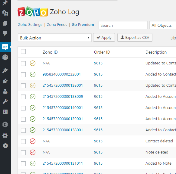 Zoho logs.