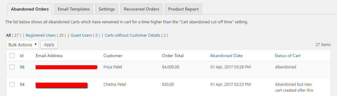 Abandoned Cart Lite for WooCommerce