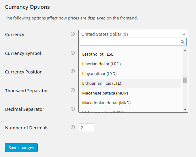 All Currencies for WooCommerce - Screenshot 1