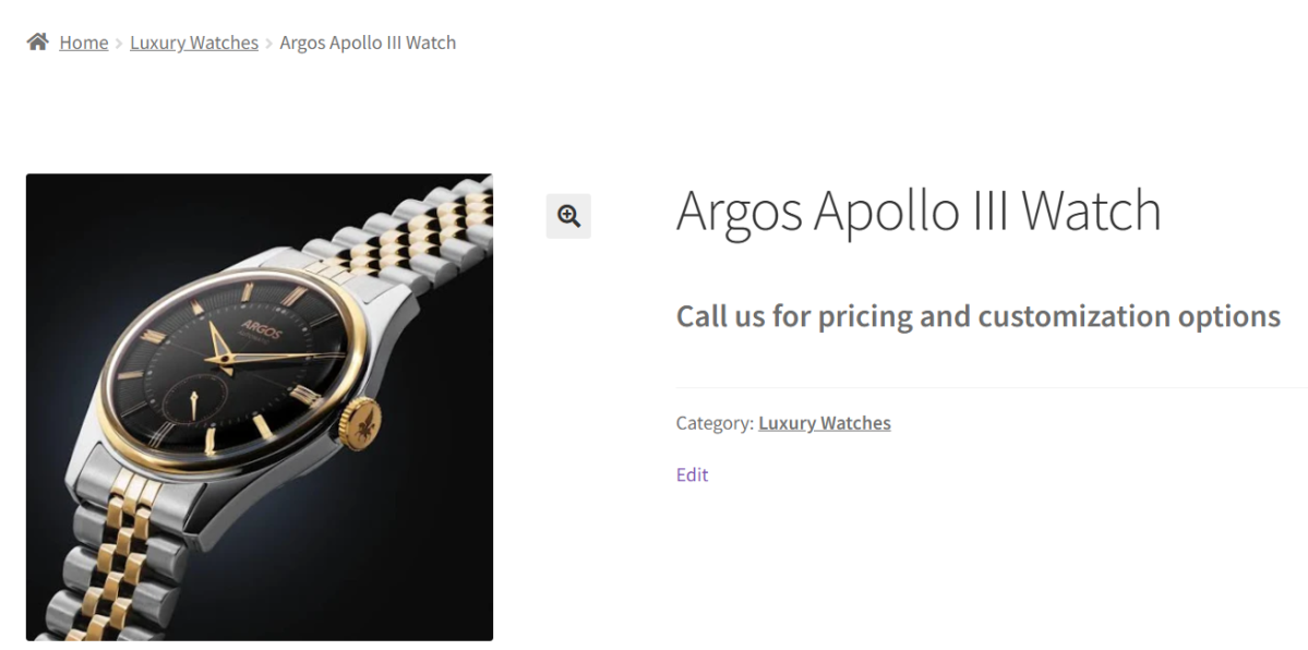 Call for Price on external products.