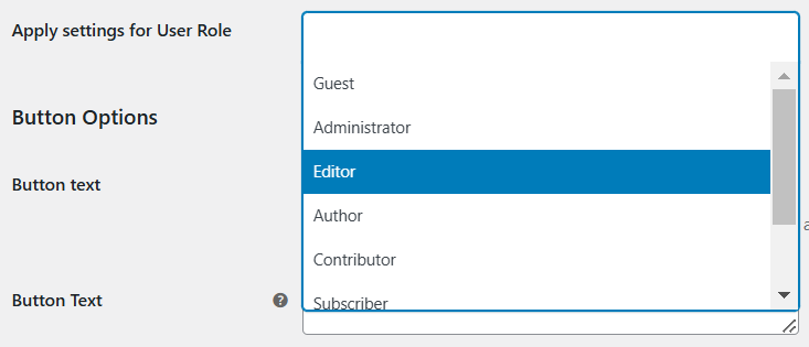 Call type feature settings.