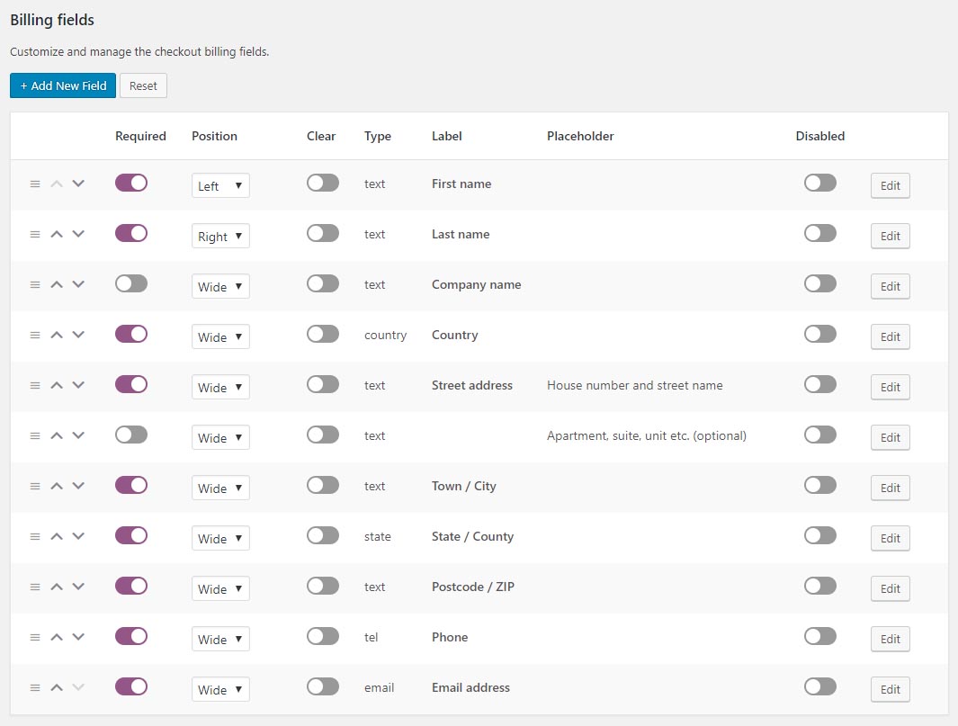 <p>Customize or add additional fields to your checkout billing fields.</p>