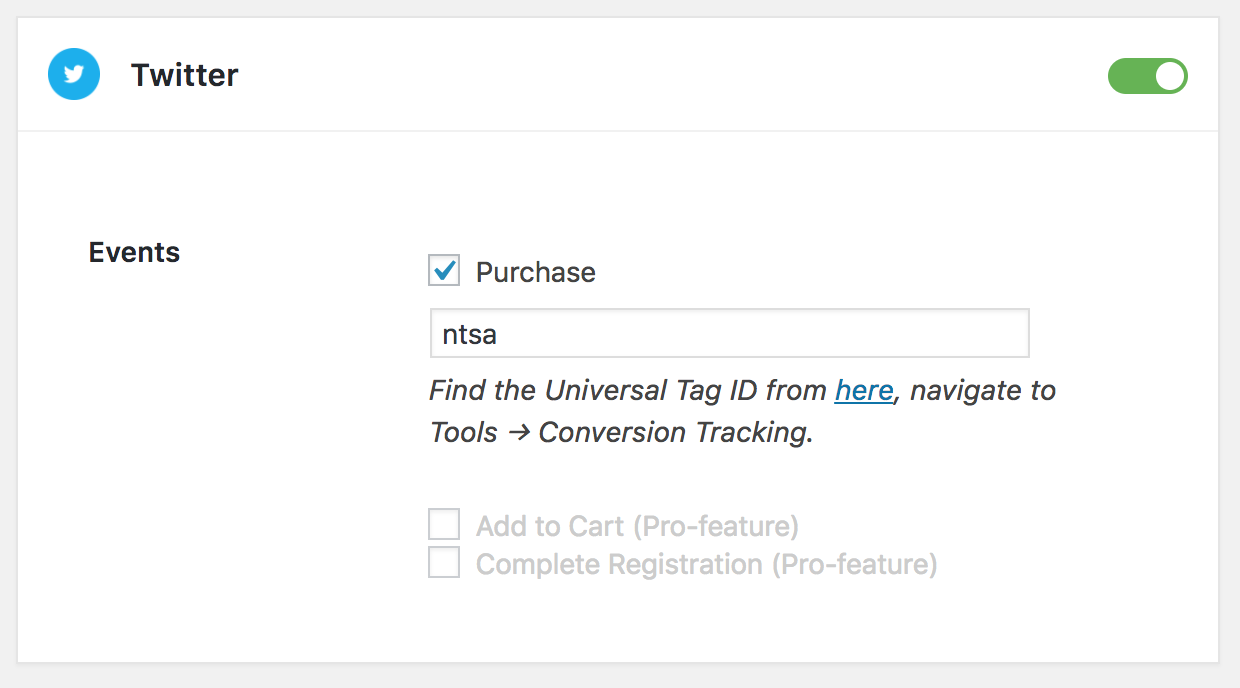 Twitter Purchase Tracking Setup