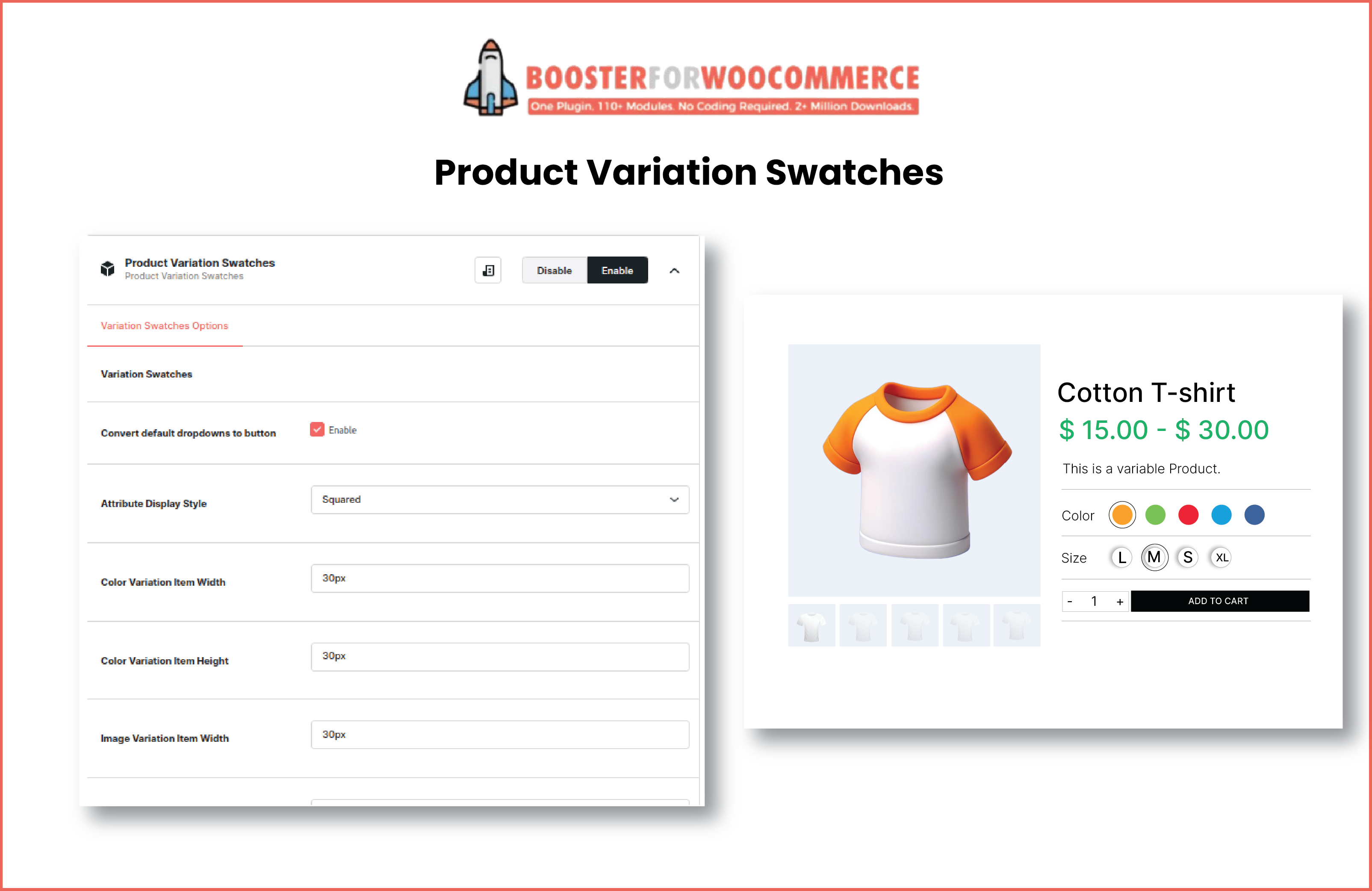 Booster for WooCommerce - Product Variation Swatches.