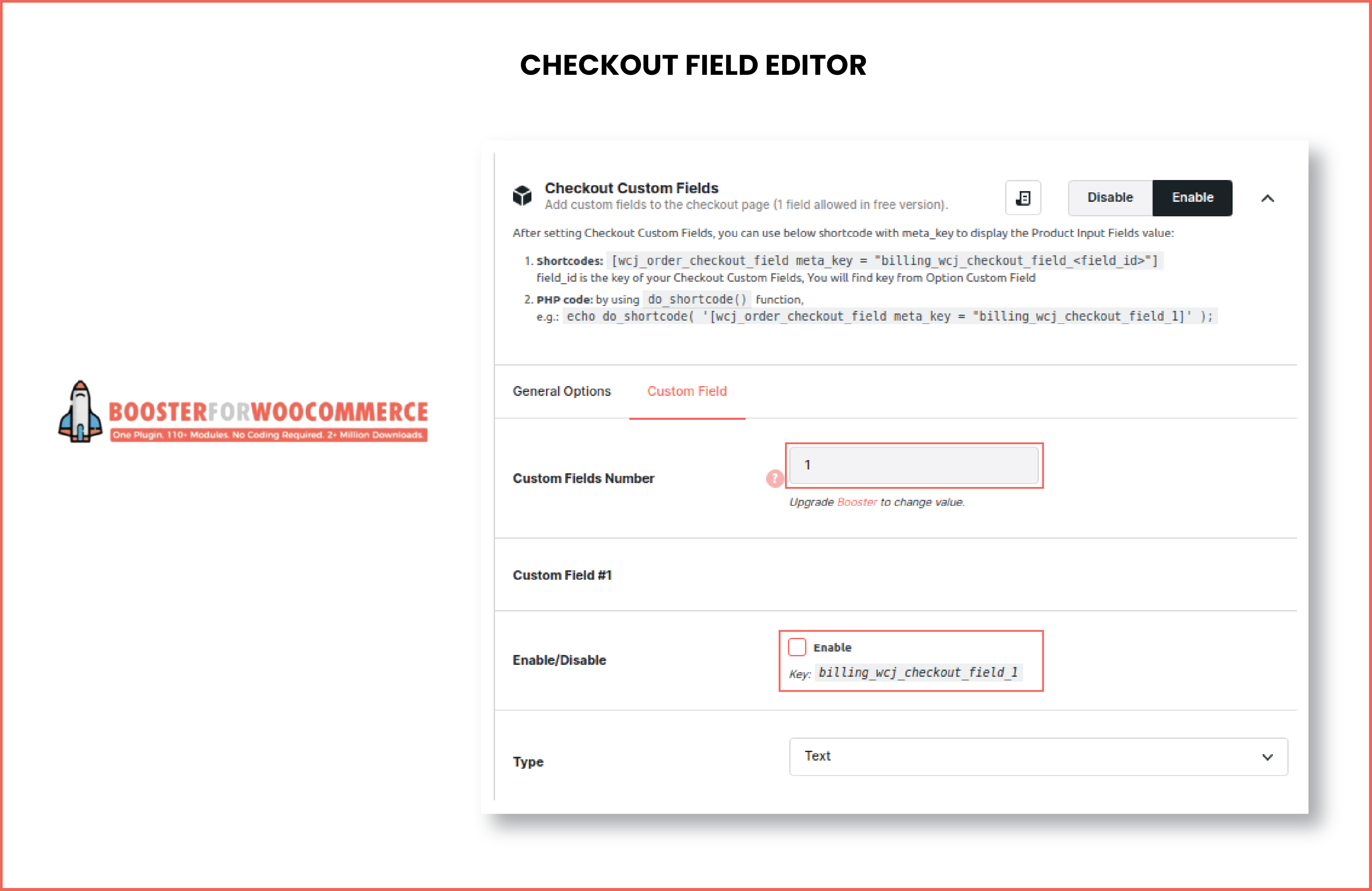 Booster for WooCommerce - Checkout Field Editor.