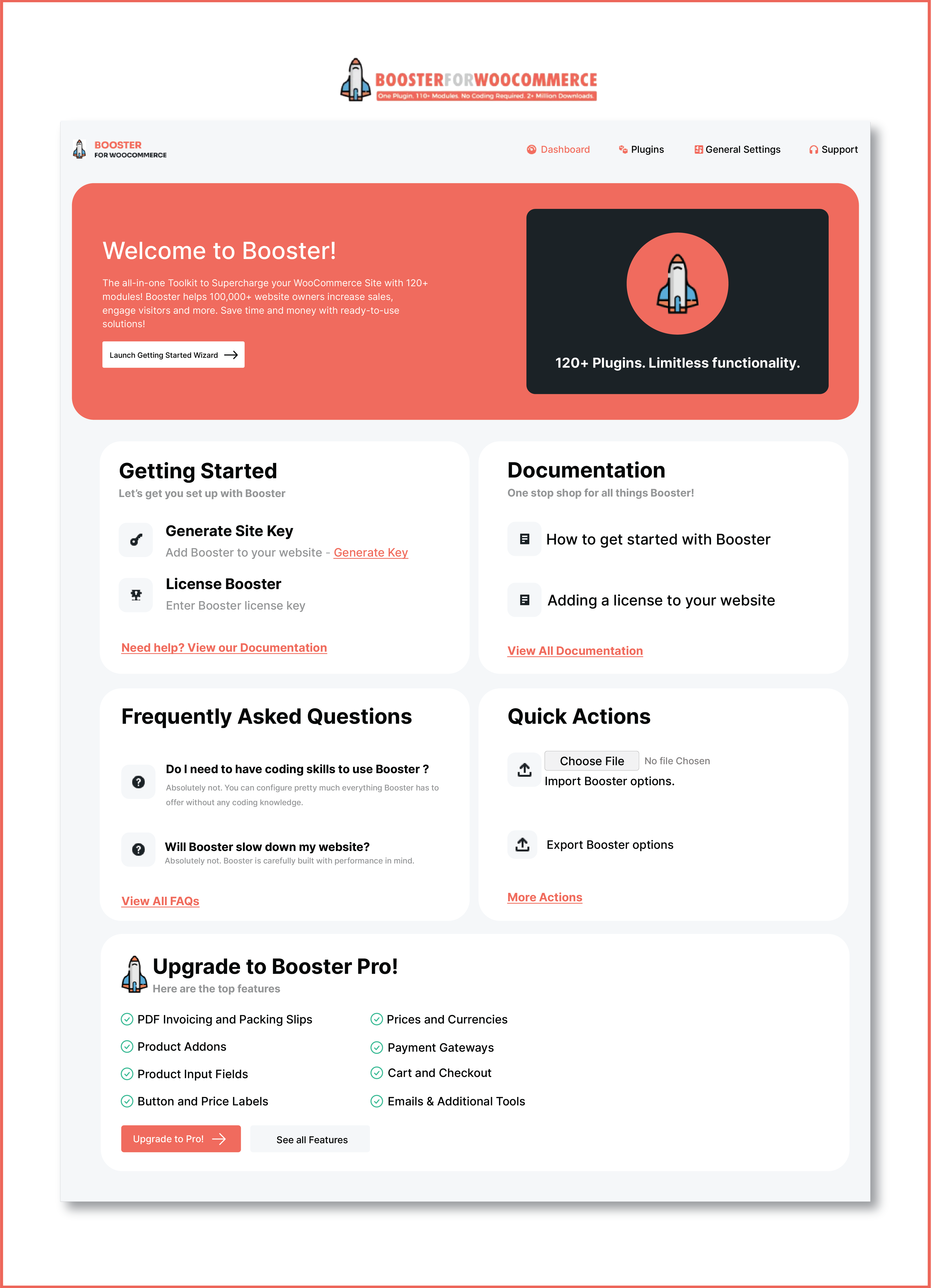 Booster for WooCommerce - Dashboard Overview.
