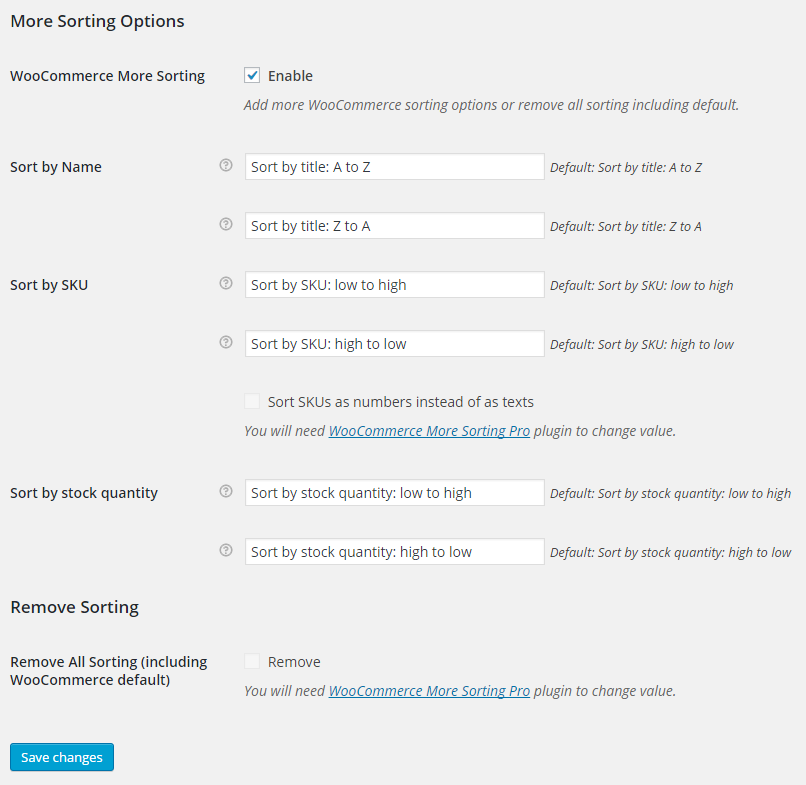 More Sorting Options for WooCommerce