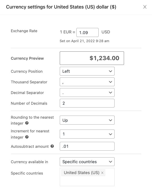 Adding a currency