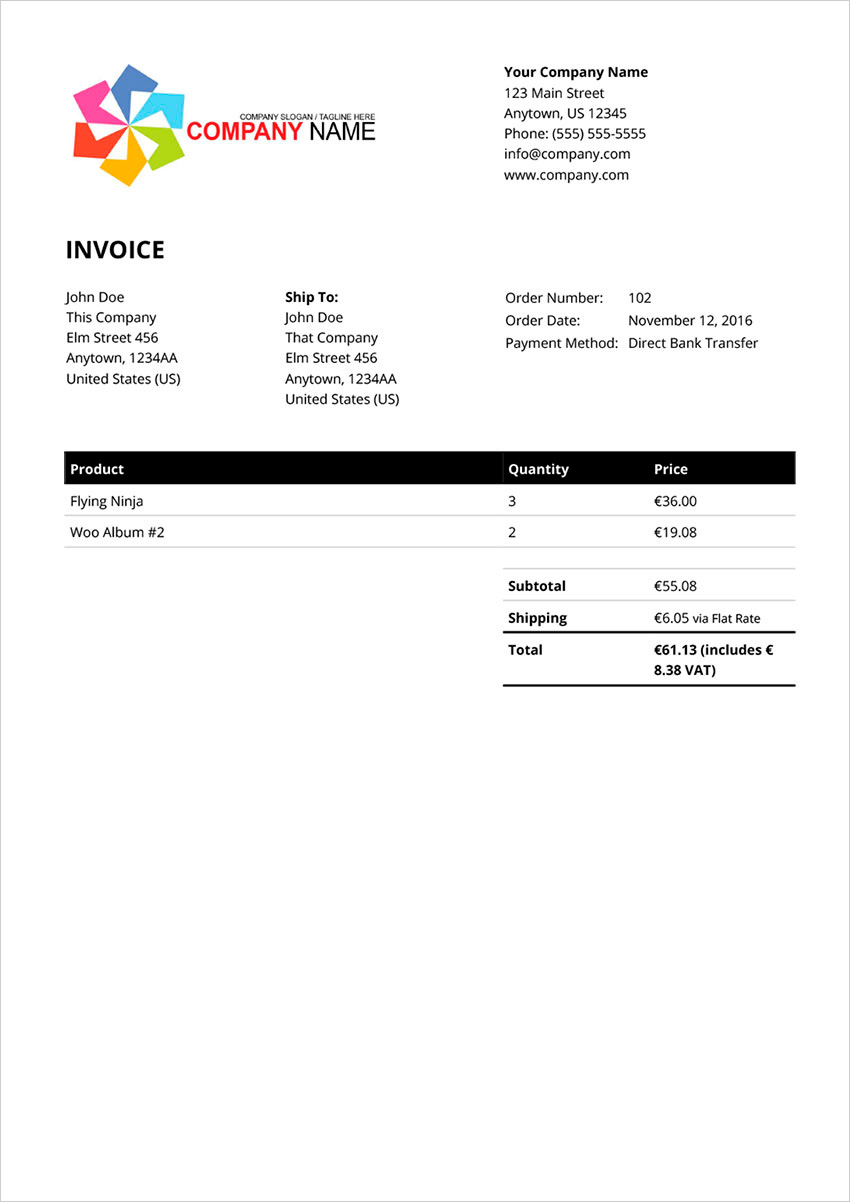 WooCommerce PDF Invoices & Packing Slips – WordPress-Plugin Regarding Make Your Own Invoice Template Free