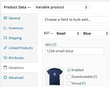 Variation SKU generated when you set the parent SKU (if you only generate variation SKUs)
