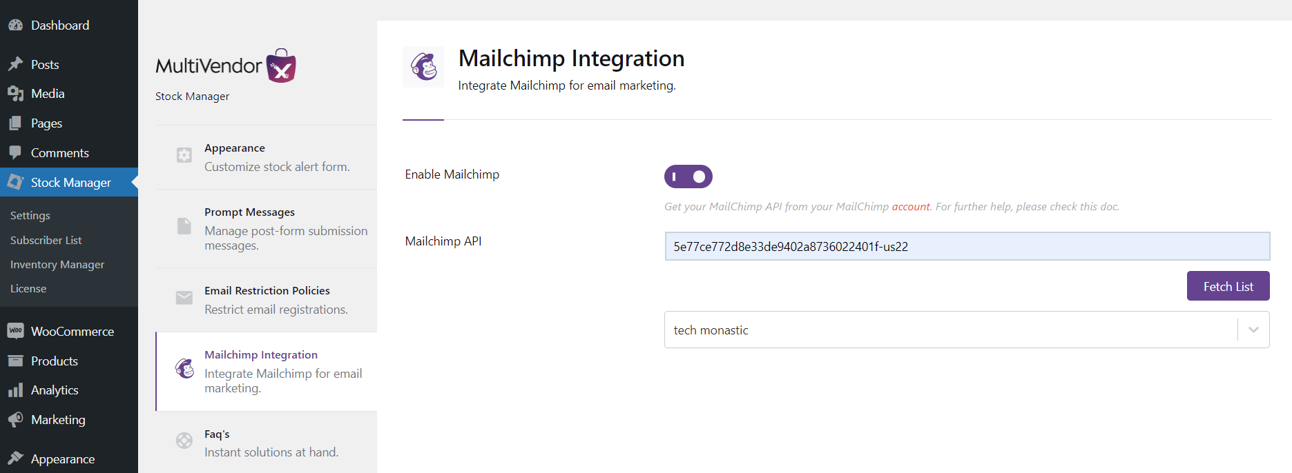 Mailchimp Integration