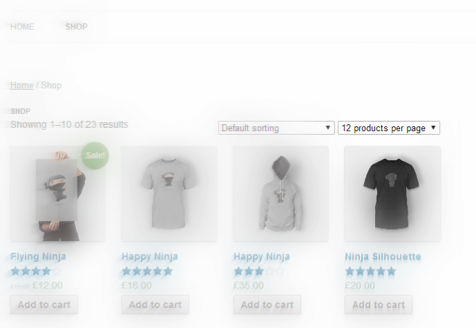 Dropdown box on the WooCommerce products page