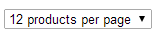 Close-up of the WooCommerce products per page dropdown