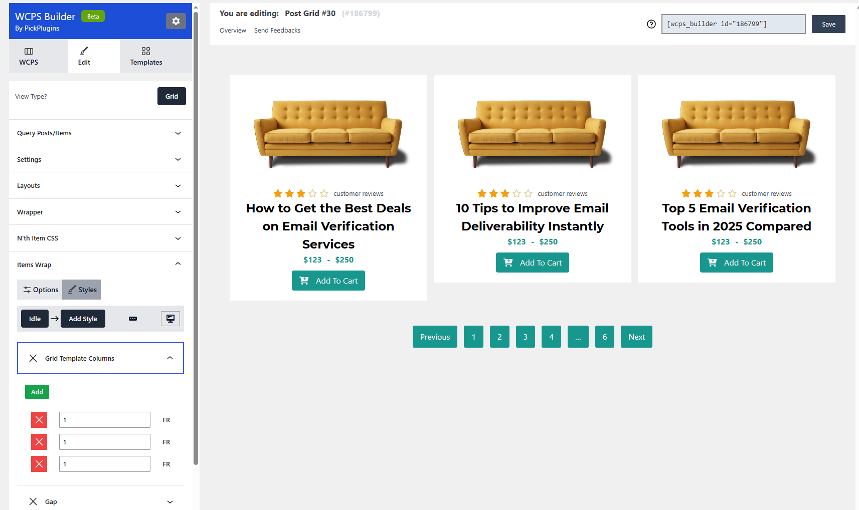Product Slider, Product Grid, Product Masonry