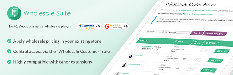 Wholesale Suite – WooCommerce Wholesale Prices, B2B, Catalog Mode, Order Form, Wholesale User Roles, Dynamic Pricing & More