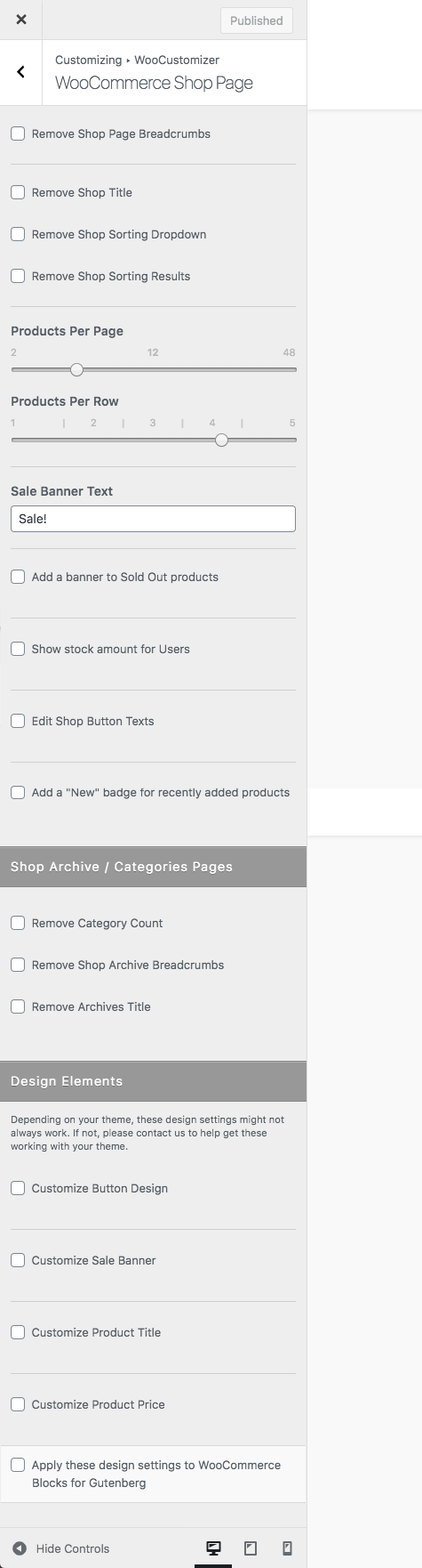 <strong>WooCommerce Shop Page Settings</strong> - Edit many settings on the WooCommerce Shop and Archive Product Pages.