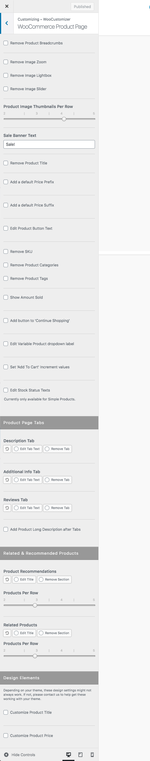 <strong>WooCommerce Product Page Settings</strong> - Edit many settings on your WooCommerce Product Signle Pages.