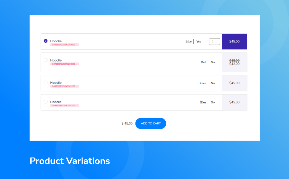 Product variations