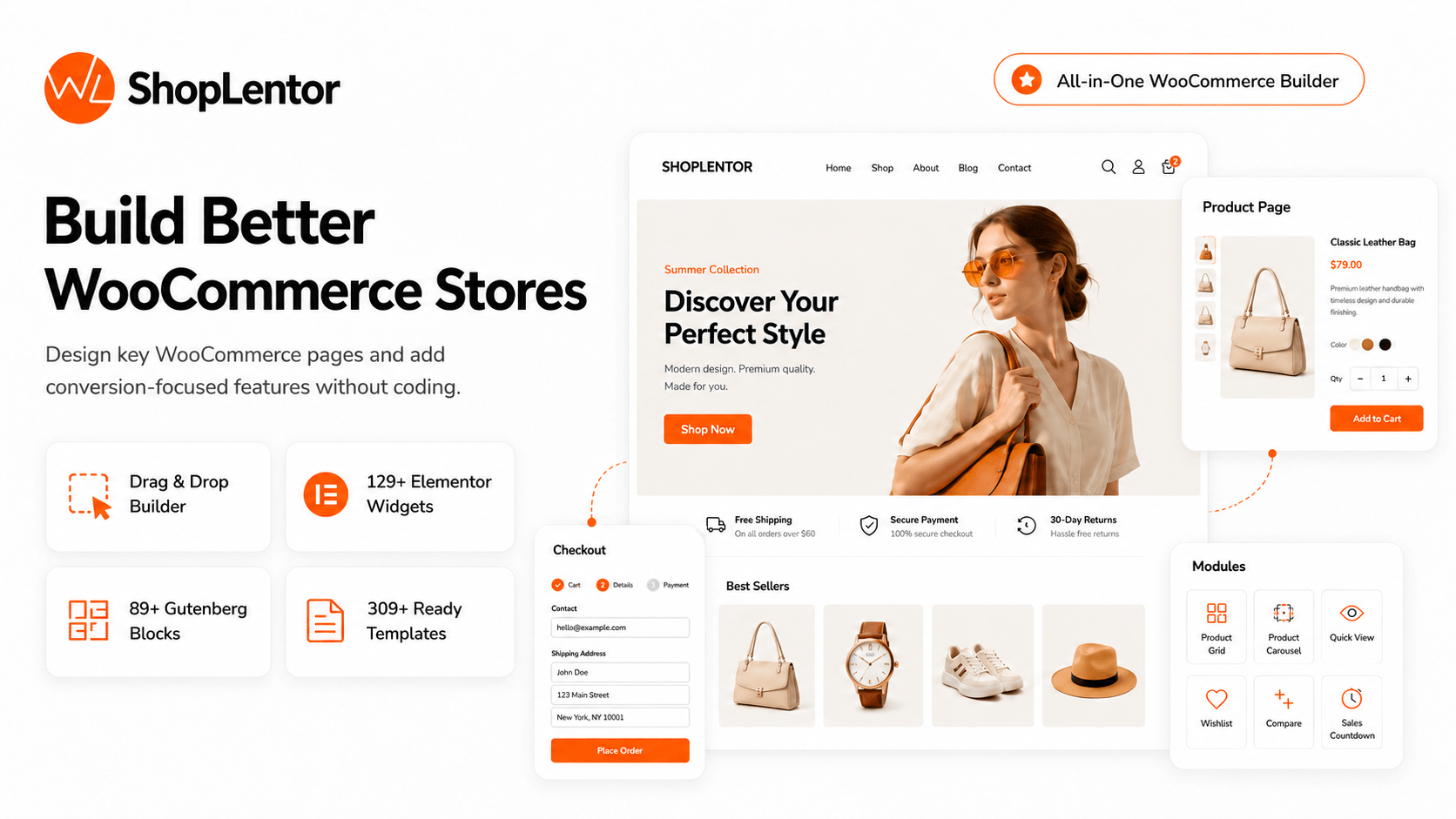 Build, customize, and grow your WooCommerce store with ShopLentor.