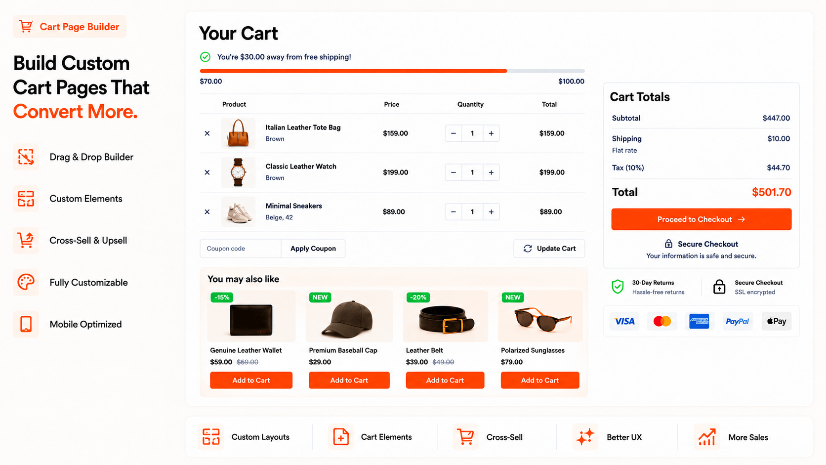 Design a cleaner cart page that keeps customers moving toward checkout.