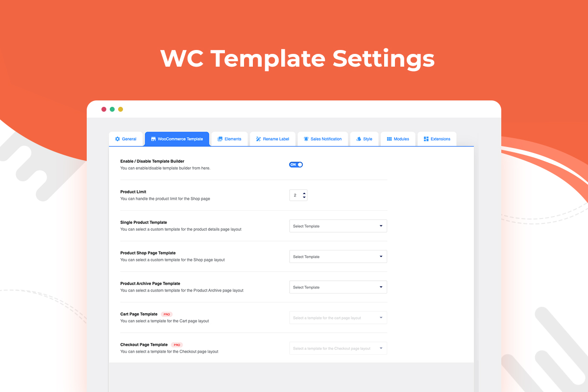 WC Template Settings