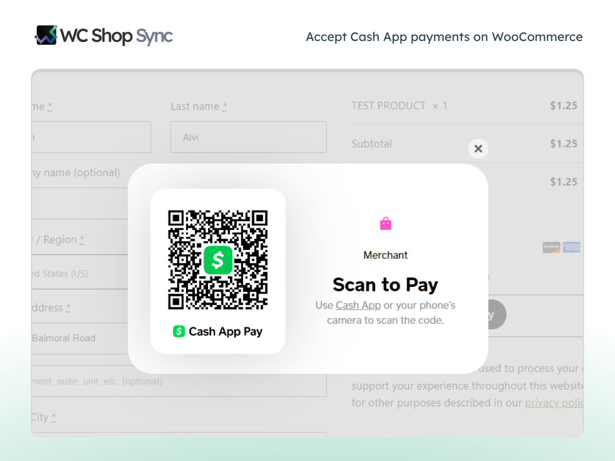 Accept Cash App payments on WooCommerce