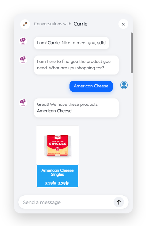 Woocommerce chatbot front end