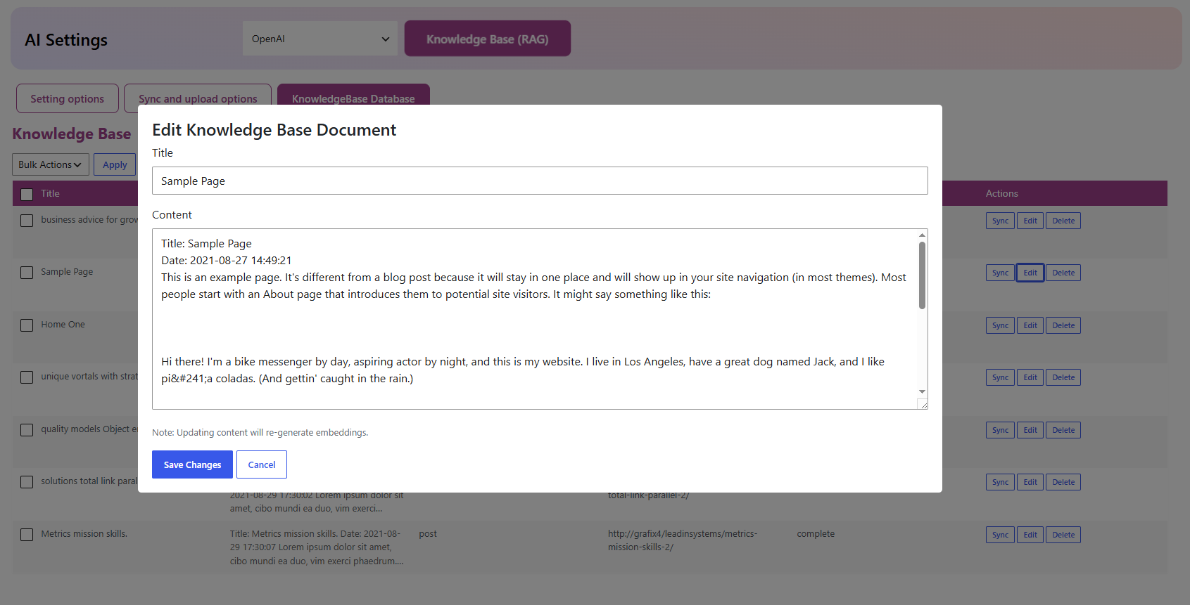 ChatBot for Woocommerce backend
