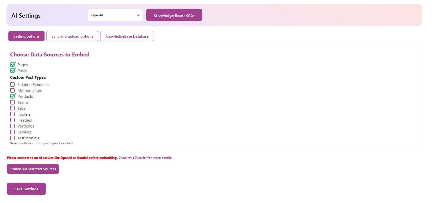 ChatBot for Woocommerce backend