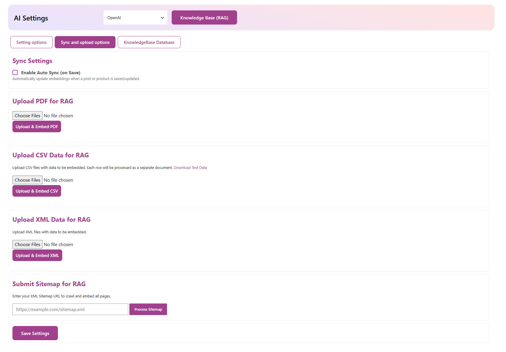 ChatBot for Woocommerce backend