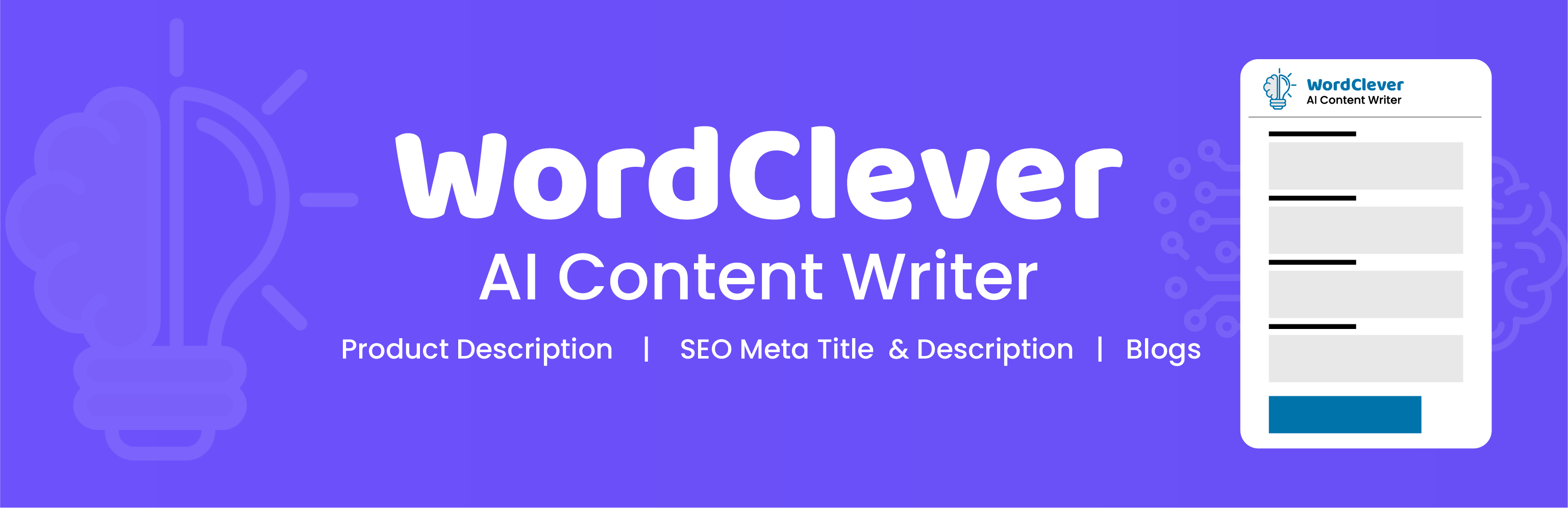 WordPress 外掛 WordClever – AI Content Writer 的封面圖片。