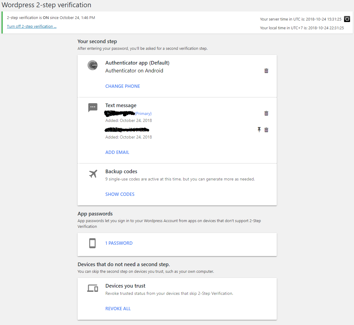 WordPress 2-step verification