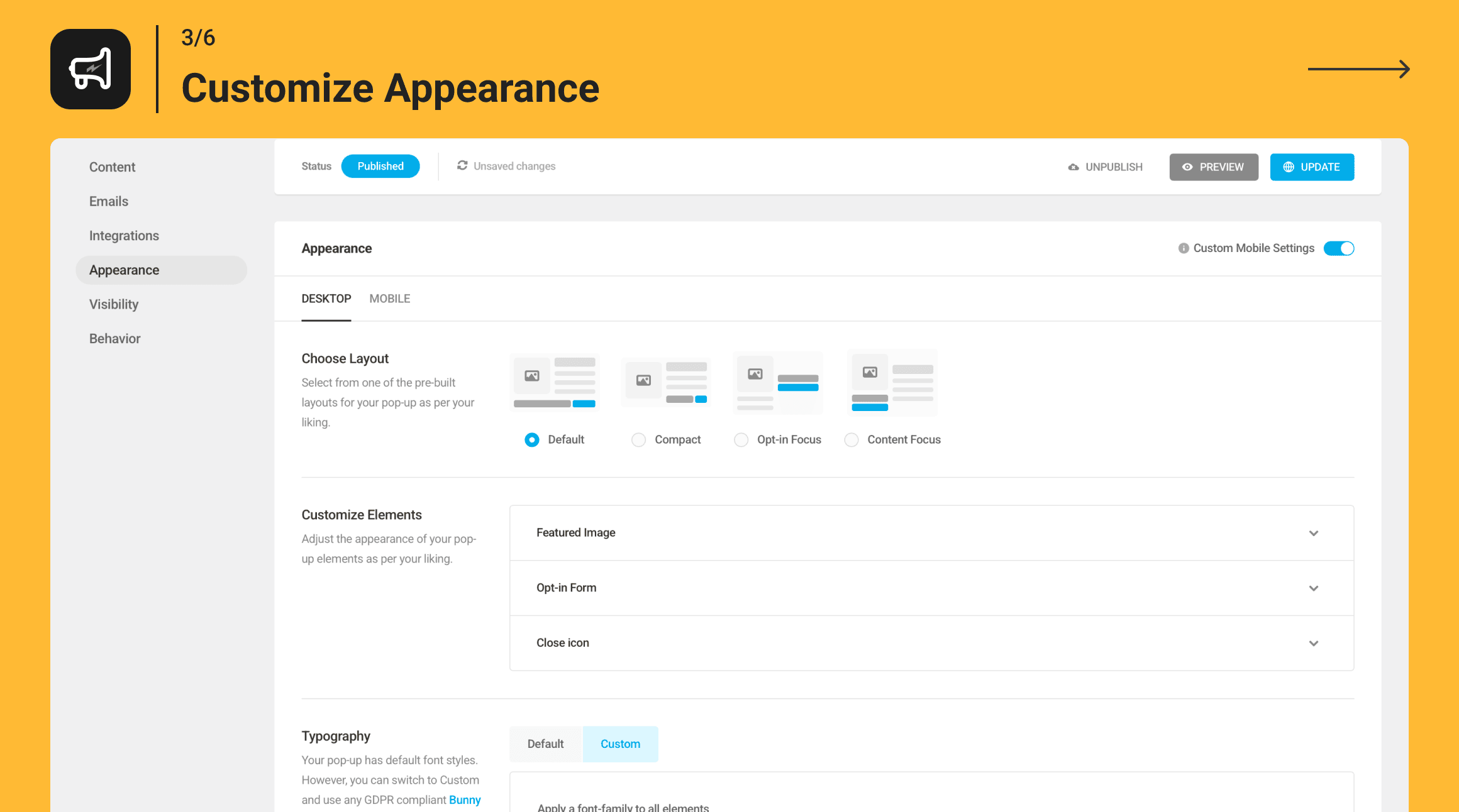 Customize Appearance