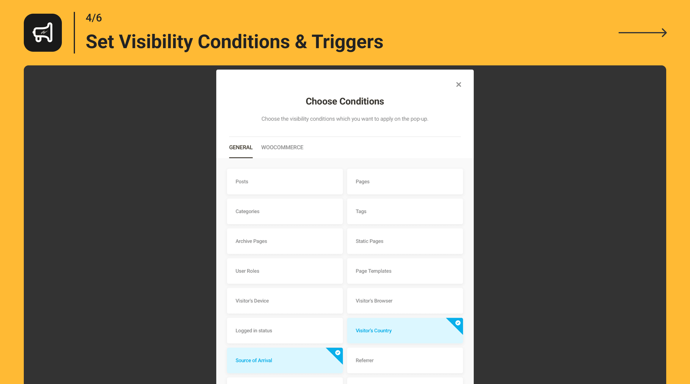 Set Visibility Conditions & Triggers