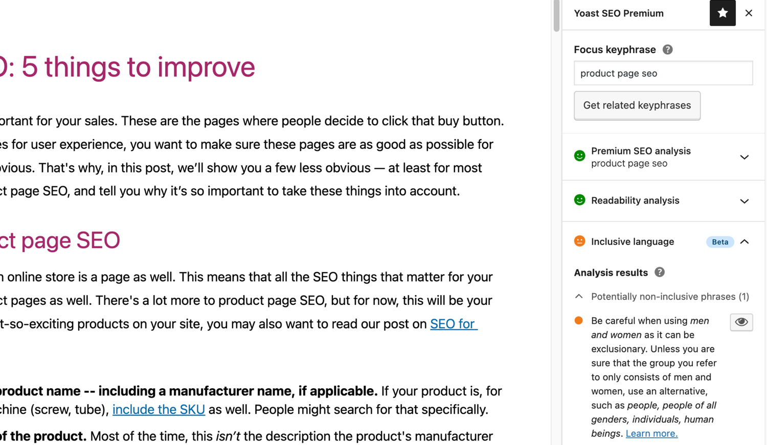 Yoast SEO Screenshot