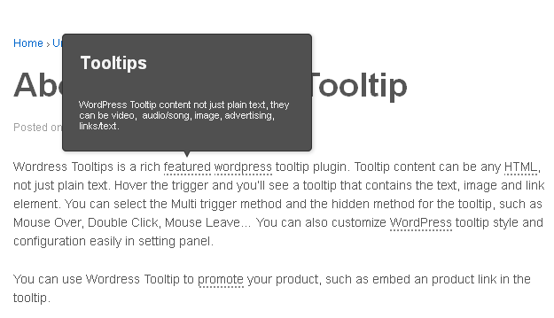 Color picker, our tooltips plugin is easy to customize pretty tooltip style, just a few clicks.