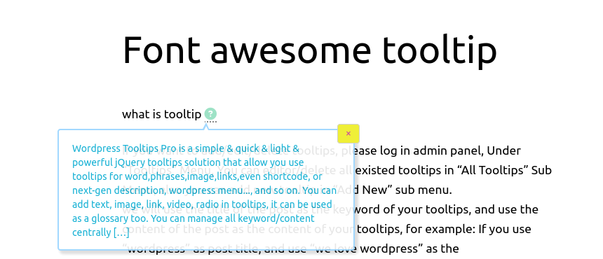 Font Awesome Icon Tooltip
