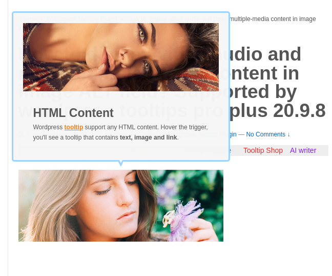 Insert image tooltip in ALT attribute