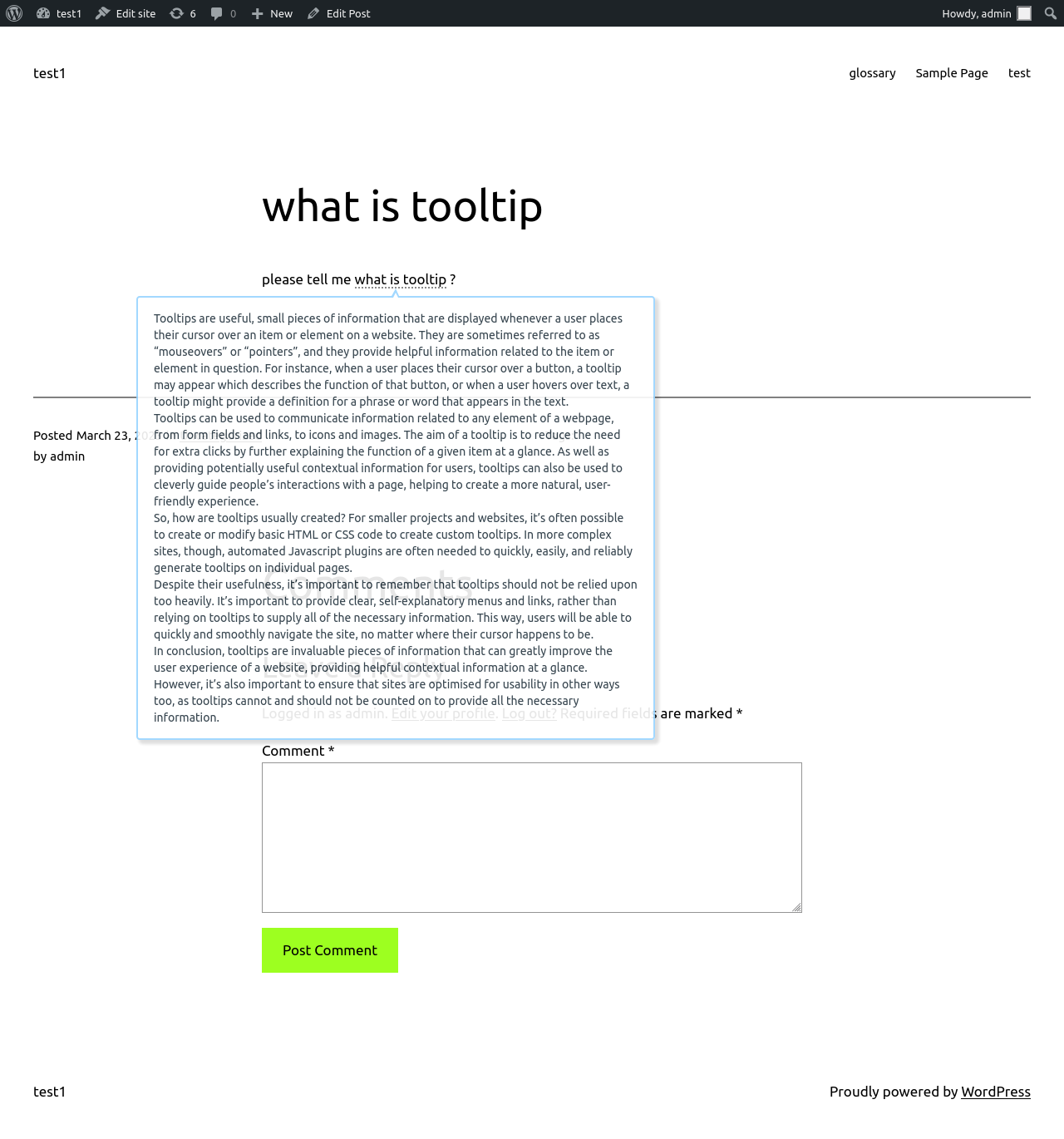 AI-generated tooltip