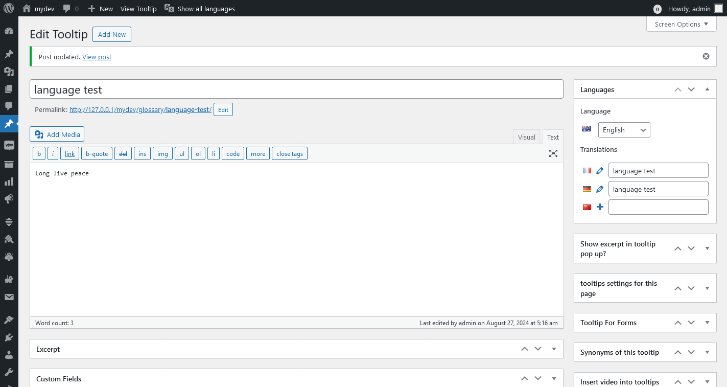 Multilingual Tooltips