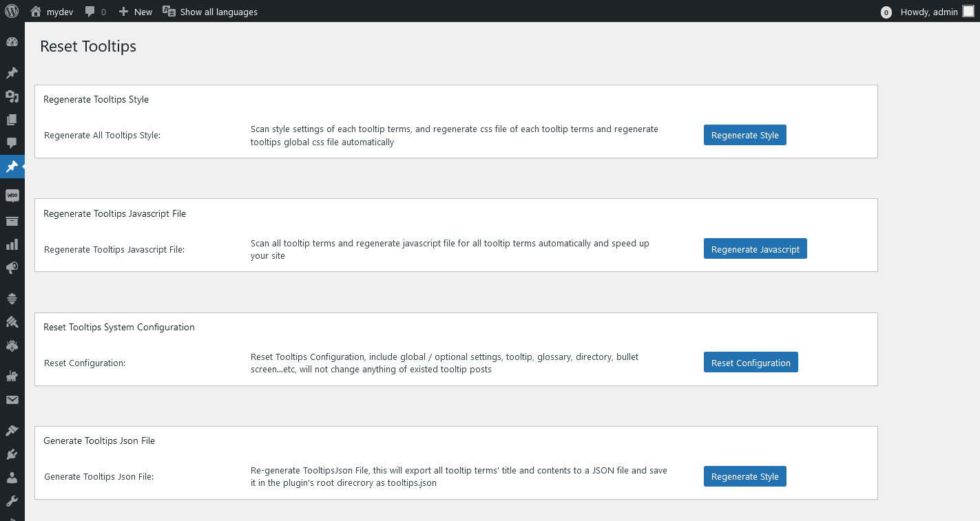 One click to reset Tooltips