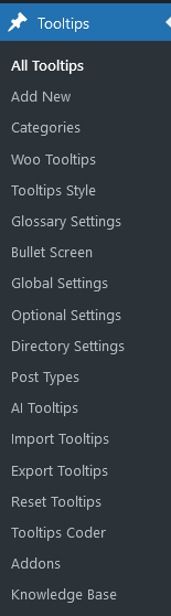 Tooltips Menu